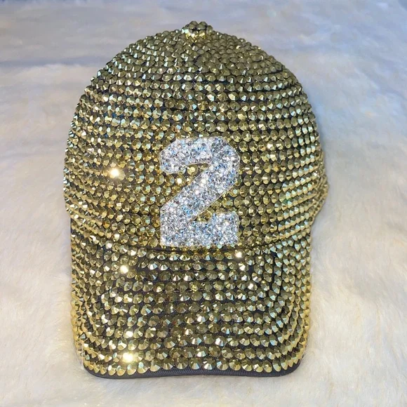 ?BLING HAT Any #? Customizable Rhinestone Baseball Cap: NY Bling Hat - Etsy main image 3